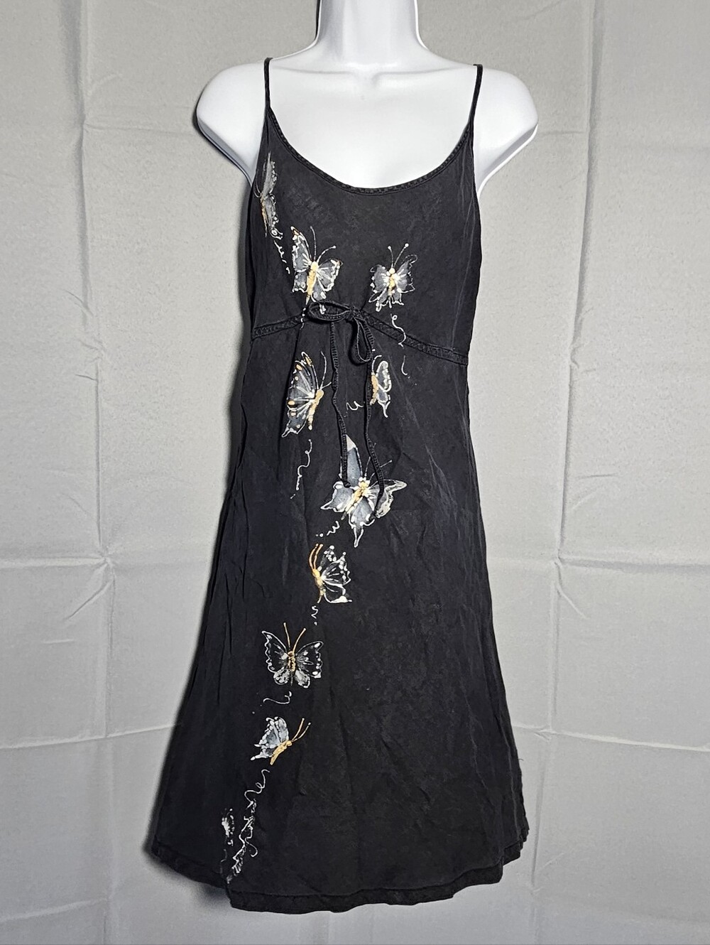 Spirit Activewear Vtg Linen Slip Fairy Butterfly Whimsigoth Y2K Babydoll Mini Lg